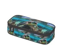 YQTGBCED Lord Howe Island - Astuccio portapenne con stampa tartaruga marina, grande capacità, con organizer, materiale in tessuto Oxford, scomparti multipli, Nero , Taglia unica, Astuccio per trucchi