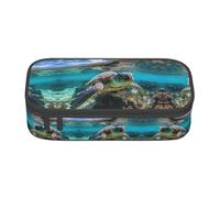 YQTGBCED Lord Howe Island Sea Turtle Print Pencil Case Office Use Multi-Function Pencil Pouch Large Capacity Pen Organizer Bag, Nero , Taglia unica, Custodia per chiave