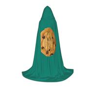 YQTGBCED Mantello con cappuccio con stampa biscotti cioccolato per Halloween, stile rinascimentale, perfetto per giochi di ruolo e feste