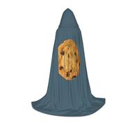 YQTGBCED Mantello con cappuccio con stampa biscotti cioccolato per Halloween, stile rinascimentale, perfetto per giochi di ruolo e feste