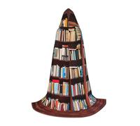 YQTGBCED Mantello con cappuccio con stampa di libri per Halloween, stile rinascimentale, perfetto per giochi di ruolo e feste