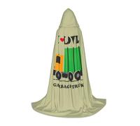 YQTGBCED Mantello con cappuccio con stampa I Love Garbage Trucks per Halloween, stile rinascimentale, perfetto per giochi di ruolo e feste