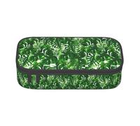 YQTGBCED Monstera Deliciosa Banana Palm Print - Astuccio portapenne con organizer, tessuto Oxford, scomparti multipli, Nero , Taglia unica, Astuccio per trucchi