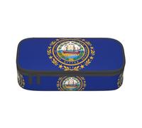 YQTGBCED New Hampshire State Flag Print Pencil Case Office Use Multi-Function Pencil Pouch Large Capacity Pen Organizer Bag, Nero , Taglia unica, Custodia per chiave