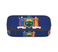 YQTGBCED New York State Flag Print Pencil Case Ufficio Uso Multifunzione Matita Pouch Grande Capacità Penna Organizer Bag, Nero , Taglia unica, Custodia per chiave