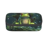 YQTGBCED Pace Frog Tree Stampa Astuccio Ufficio Uso Multifunzione Matita Pouch Grande Capacità Penna Organizer Bag, Nero , Taglia unica, Custodia per chiave