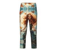 YQTGBCED Pantaloni pigiama da ragazza in cotone con stampa a farfalla, comodi, per una varietà di occasioni e possono essere indossati tutto l'anno, Nero , L(14-16)