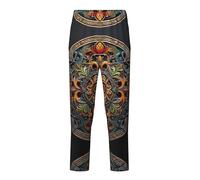 YQTGBCED Pantaloni pigiama in cotone comodi con stampa a medaglione, per una varietà di occasioni e possono essere indossati tutto l'anno, Nero , L(14-16)