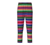 YQTGBCED Pantaloni pigiama in cotone comodi con stampa a righe, per una varietà di occasioni e possono essere indossati tutto l'anno, Nero , L(14-16)