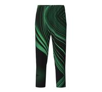 YQTGBCED Pantaloni pigiama in cotone con stampa a trama curva verde, comodi, per una varietà di occasioni e possono essere indossati tutto l'anno, Nero , L(14-16)
