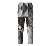 YQTGBCED Pantaloni pigiama in cotone con stampa oro con texture in marmo nero, comodi, per una varietà di occasioni e possono essere indossati tutto l'anno, Nero , S