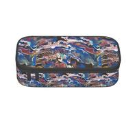 YQTGBCED Romano Art Print - Astuccio portapenne di grande capacità con organizer, tessuto Oxford, scomparti multipli, Nero , Taglia unica, Astuccio per trucchi