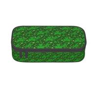 YQTGBCED Sfondo di San Patrizio Glitter Stampa Grande Capacità Penna Case con Organizzatore, Materiale Oxford Materiale, Scomparti Multipli, Nero , Taglia unica, Astuccio per trucchi