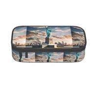 YQTGBCED Statua della Libertà in NYC Stampa Grande Capacità Penna Caso con Organizzatore, Materiale Oxford Materiale,Scomparti Multipli, Nero , Taglia unica, Astuccio per trucchi