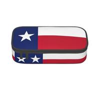 YQTGBCED Texas State Flag Print Pencil Case Office Use Multi-Function Pencil Pouch Large Capacity Pen Organizer Bag, Nero , Taglia unica, Custodia per chiave