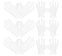 YQVEOT Antistatico 6 Paia di Guanti in Microfibra Antipolvere riutilizzabili Bianchi antistatici for la Pulizia di Gioielli, Monete, manipolazione, ispezione e Protezione del Lavoro