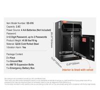 YQVEOT Cassaforte 1.7/2.5 Cub Depository Safe Deposito Sicuro Codice elettronico Serratura e 2 Chiavi Business Drop Slot Cassaforte for Contanti Posta in casa Hotel(2.5 Cub)