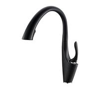 YQVEOT Rubinetto Lavello Cucina Estrarre Il lavello Cucina Rubinetto del Rubinetto a Torrente Montato su Torrente ugello Cucina a Freddo Mixer Freddo Mixer(Noir)