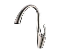 YQVEOT Rubinetto Lavello Cucina Estrarre Il lavello Cucina Rubinetto del Rubinetto a Torrente Montato su Torrente ugello Cucina a Freddo Mixer Freddo Mixer(Black Brushed Nickel)