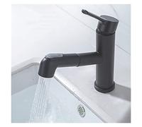 YQVEOT Rubinetto Lavello Cucina Rubinetti del Bacino da Bagno Ridotto for lavello del Bacino rompicatrice tirate for Acqua cromata in Ottone Moderno lavaggi di lavandini Neri(Noir)