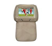 YQVEOT TV per Auto, Universale 7 Pollici Auto poggiatesta MP4 Cuscino Monitor Lettore multimediale con Adattatore for Presa accendisigari USB SD MP5 Altoparlanti FM SH7038-P5(707-Beige-C)