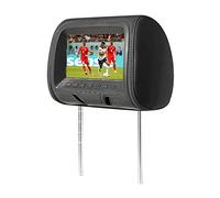 YQVEOT TV per Auto, Universale 7 Pollici Auto poggiatesta MP4 Cuscino Monitor Lettore multimediale con Adattatore for Presa accendisigari USB SD MP5 Altoparlanti FM SH7038-P5(707-Black)