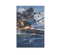 YQXTRB Poster decorativo da parete della Seconda Guerra Mondiale con battaglie marine, poster su tela, stampa artistica moderna per camera da letto, per camera da letto, 30 x 45 cm