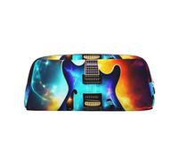 YQxwJL Astuccio con stampa di chitarra elettrica magica, grande capacità, astuccio con cerniera, astuccio in pelle resistente per ufficio, viaggi