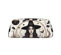 YQxwJL Astuccio con stampa di disegno di stregoneria magica, grande capacità, astuccio con cerniera, astuccio in pelle resistente per ufficio, viaggi