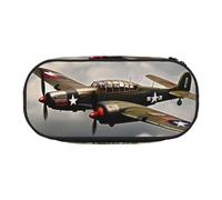 YQxwJL Astuccio di grande capacità con aeroplano della Seconda Guerra Mondiale, 2 dimensioni standard, stampa 2_00x, colore nero, astuccio portapenne organizer per ufficio e college