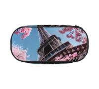 YQxwJL Astuccio grande capiente con stampa con pittura a olio e Torre Eiffel, colore nero, astuccio organizer per ufficio e università