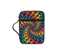 YQxwJL Astuccio per matite con stampa a tema orso che balla tie-dye, con scomparti per penne, borsa per cosmetici impermeabile, borsa per telefono durevole