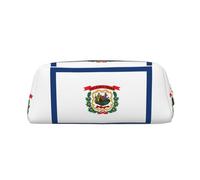 YQxwJL Astuccio portapenne con cerniera e stampa bandiera del West Virginia, astuccio in pelle resistente per ufficio, viaggi