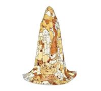 YQxwJL Bella stampa retriever Carnevale a lunghezza intera con cappuccio mantello per adolescenti, mantello lungo e caldo costume da strega strega vampiro