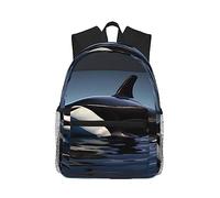 Yqxwjl Bellissimo zaino con stampa pavone per donne e uomini, borsa per computer portatile, zaino leggero e casual da viaggio, Stampa orca orca, One Size