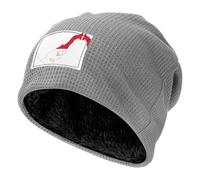 YQxwJL Berretto antivento con risvolto da sci con stampa della bandiera di Monaco, foderato in pile, cappello lavorato a maglia, regalo per uomo e donna per il freddo, Grigio chiaro, Taglia unica