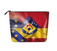 YQxwJL Borsa cosmetica con stampa della bandiera del Venezuela, organizzatore della borsa di trucco con la chiusura lampo sveglio dei sacchetti di trucco di viaggio Szie borsa da toilette, nero,