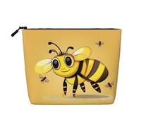 YQxwJL Borsa cosmetica con stampa di api del fumetto, organizzatore della borsa di trucco con la chiusura lampo sveglio dei sacchetti di trucco borsa da toilette di Szie di viaggio, nero, Taglia unica