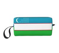 YQxwJL Borsa cosmetica da viaggio con stampa bandiera della Repubblica dell'Uzbekistan, idea regalo per donna, borsa portatile per il trucco, per donne, madre, sorella, bianco, Taglia unica