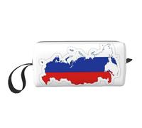 YQxwJL Borsa cosmetica da viaggio con stampa con mappa della bandiera russa, idea regalo per donne, madri e sorelle, bianco, Taglia unica