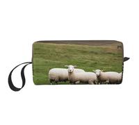 YQxwJL Borsa cosmetica da viaggio con stampa di agnelli e pecore, idea regalo per donna, borsa da trucco portatile per donne, madre e sorella, bianco, Taglia unica