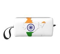 YQxwJL Borsa cosmetica da viaggio con stampa mappa dell'India con bandiera dell'India, idea regalo per donne, madri e sorelle, bianco, Taglia unica