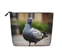 YQxwJL Borsa cosmetica grigia della stampa del piccione, organizzatore della borsa di trucco con la chiusura lampo sveglio compone i sacchetti di viaggio Szie borsa da toilette, nero, Taglia unica