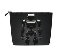 YQxwJL Borsa cosmetica nera della stampa del robot, organizzatore della borsa di trucco con la chiusura lampo sveglio compone la borsa da toilette di Szie dei sacchetti di viaggio, nero, Taglia unica
