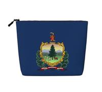 YQxwJL Borsa per cosmetici con stampa bandiera del Vermont, organizer per trucchi con cerniera, graziosa borsa da viaggio per articoli da toeletta, nero, Taglia unica