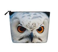 YQxwJL Borsa per cosmetici con stampa di occhi di gufo innevato, organizer per trucchi con cerniera carina, borsa da viaggio per articoli da toeletta, nero, Taglia unica