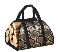 YQxwJL Borsa per legna da ardere in tessuto Oxford 600D, con stampa a serpente, resistente e impermeabile, con manico rinforzato