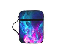 YQxwJL Borsa per matite con stampa di fuoco blu e rosa con scomparti per penne, borsa cosmetica impermeabile, borsa per telefono durevole borsa tote bag borsa a mano