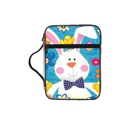 YQxwJL Borsa per matite con stampa primaverile con scritta "Happy Easter Holiday", con scomparti per penne, impermeabile, borsa per cosmetici, borsa per telefono durevole