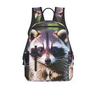 YQxwJL Buon Natale Carino Pupazzo di Neve 1 Stampa Zaino Leggero, Borsa da Viaggio Borsa College, Zaino Laptop Per Uomini Donne, Piccolo procione faccia 1, One Size